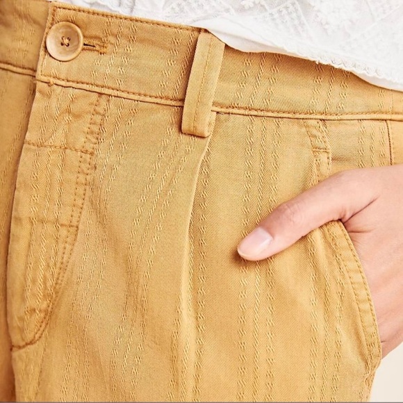 Anthropologie Scout Slim Pleated Straight Leg Ankle Pants Honey Size 26 - Picture 3 of 12